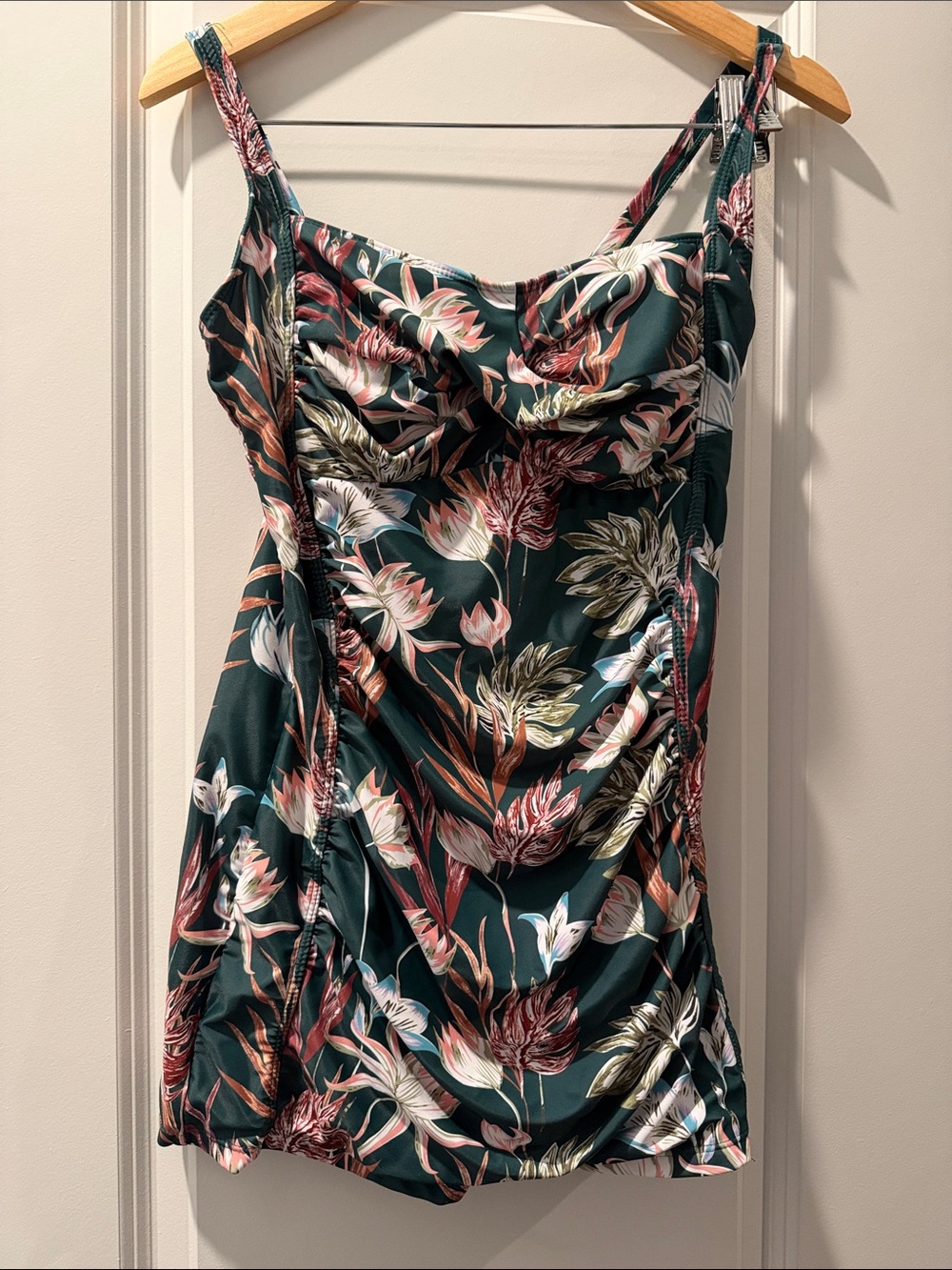 Floral Ruched Short Swimsuit